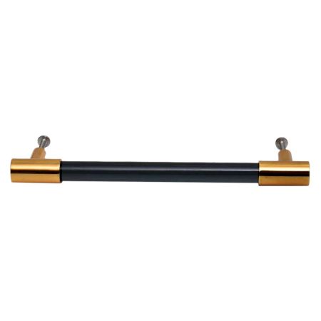 Black Golden Medium Cylinder Glass Door Handles